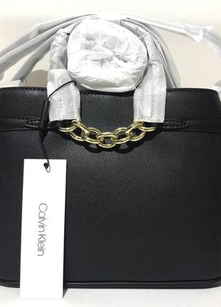 Сумка кожаная calvin klein evelyn daytona leather satchel h0dyrzv1 оригинал6 фото