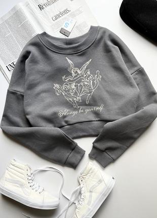 Оверсайз свитшот с ангелочками от primark