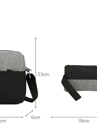 Набір чоловічий рюкзак + сумка планшетка + гаманець клатч5 фото