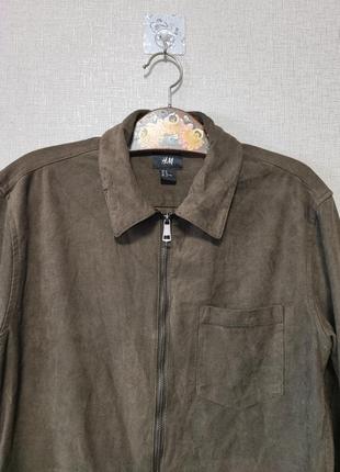 Стильная мужская куртка - рубашка под замш на молнии ветровка мужская верхняя одежда5 фото