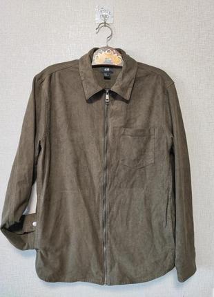 Стильная мужская куртка - рубашка под замш на молнии ветровка мужская верхняя одежда4 фото