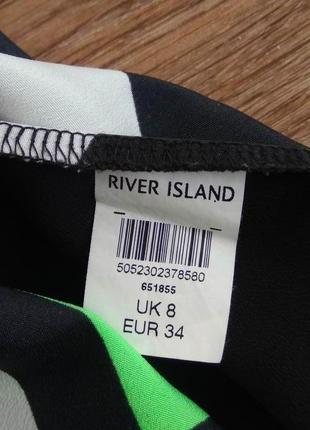 Ефектний топік river island маєчка на тоненьких бретельках/чорний топ геометричний принт7 фото