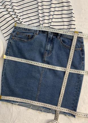 Стрейчевая юбка джинсовая с обрезным низом noisy may8 фото
