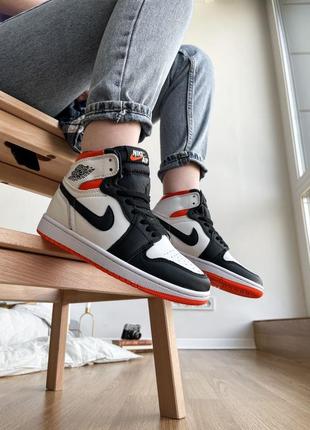 Женские кроссовки nike air jordan 1 white orange 38-39