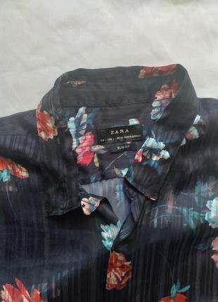 Прозрачная блузка с цветочным принтом zara3 фото
