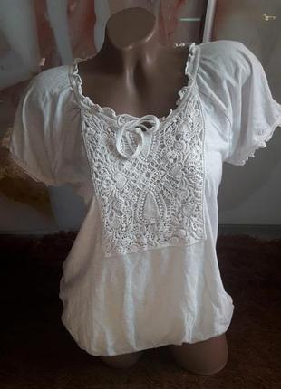 Белоснежная коттоновая футболка р-р л