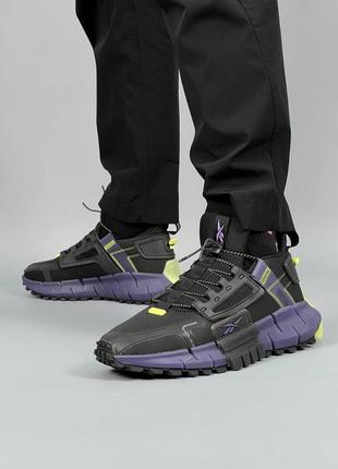 🔥мужские кроссовки reebok zig kinetica edge black purple1 фото