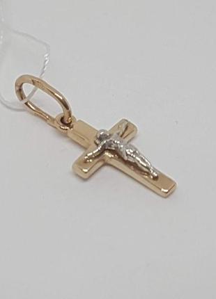 Золотой крестик. распятие христа.  кр057(2)и