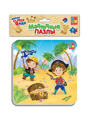 Магнитные пазлы vladi toys пираты (рус) (vt3204-09)