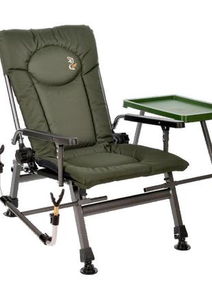 Кресло рыбацкое складное, туристическое f5r st/p со столиком и держателем удочки m-elektrostatyk