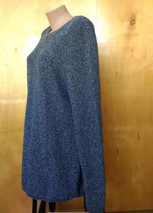Р 18-20 / 52-54-56 серо-синяя маренго под джинс кофта свитер пуловер вязаный хлопок2 фото