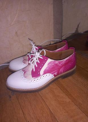Новые кожаные туфли оксфорды shoe embassy стелька 25