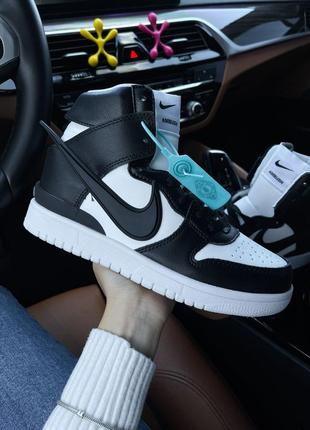 Женские кроссовки nike air jordan 1 mid white black 36-37