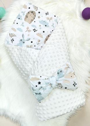 Плюшевий конверт-ковдра на виписку