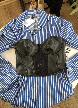 Шкіряний корсет zara