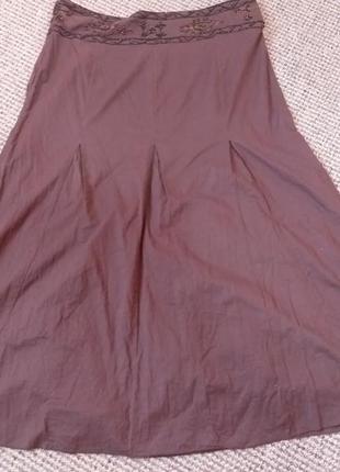 Натуральная катоновая юбочка с бусинками раз.16