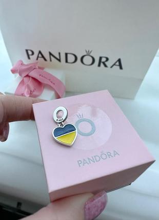 Срібний шарм s925 на браслет pandora прапор україни