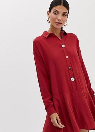 Платье-рубашка  asos design с контрастными пуговицами4 фото