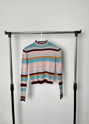 Укорочённый гольф свитер в рубчик pull&bear2 фото