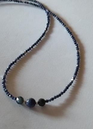 Буси-чокер із натурального каменю сапфір