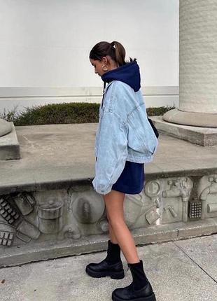 Синє худі оверсайз zara 5
