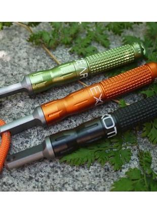 Туристическое огниво edc в алюминиевом герметичном корпусе. черный