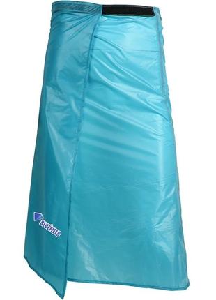 Туристическая накидка на ноги от дождя (юбка) bluefield, плащ-дождевик. материал 15d нейлон. голубая.