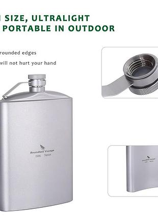 Титанова фляга boundless voyage 250 мл. для алкогольних напоїв + 2 чарки та лійка....