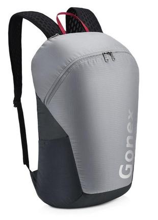 Легкий туристический рюкзак gonex 32l для трекинга. складной рюкзак-гермомешок. серый.