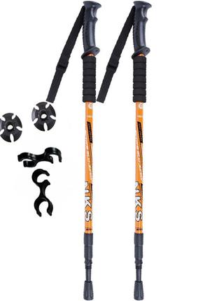Палки для скандинавской ходьбы fervor fox classic пара (2 шт) трекинговые палки. оранжевые.1 фото