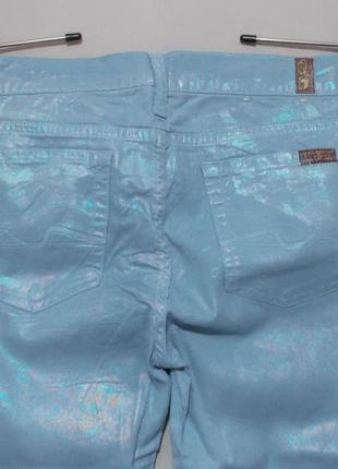 Нові джинси скіні lyocell блакитні райдужні w29 '7 for all mankind'4 фото