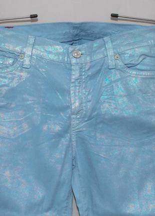 Нові джинси скіні lyocell блакитні райдужні w29 '7 for all mankind'2 фото