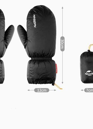 Пухові рукавиці naturehike з гусячим пухом 700 fp для кемпінгу (зимові рукавиці)3 фото
