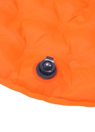 Туристический надувной коврик, матрас lighttour (овал) оранжевый.3 фото