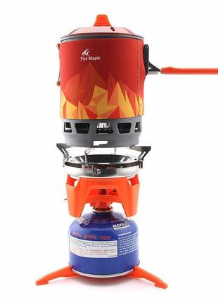 Комбинированная система для приготовления пищи fire-maple fms-x3,газовая горелка оранжевая.