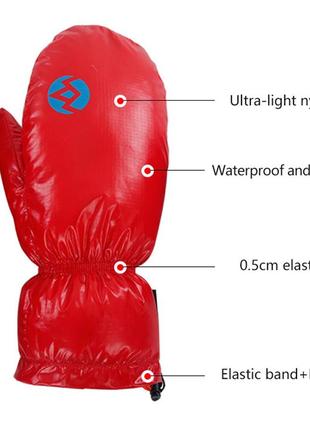 Пухові рукавички рукавиці aegismax з гусовим пухом 800 fp зимові рукавиці для кемпінгу червоні.7 фото