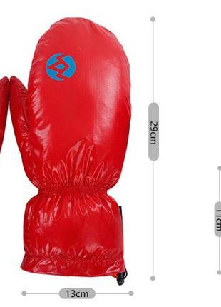 Пухові рукавички рукавиці aegismax з гусовим пухом 800 fp зимові рукавиці для кемпінгу червоні.5 фото