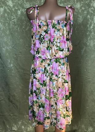 Яскраве літнє плаття сарафан в квітковий принт kolotiy5 фото