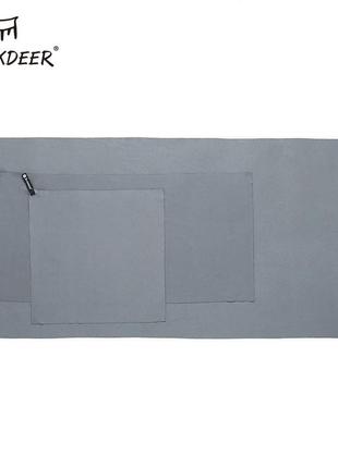 Туристичний рушник blackdeer з мікрофібри 120х60см сірий.4 фото