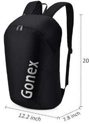 Легкий туристический рюкзак gonex 32l для трекинга. складной рюкзак-гермомешок. черный.6 фото