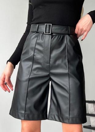 Шорти бермуди жіночі з еко шкіри розм.s-l