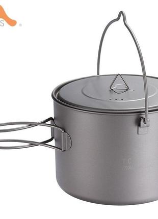 Котелок титановый toaks pot-1600-bh titanium 1600ml pot with bail hand