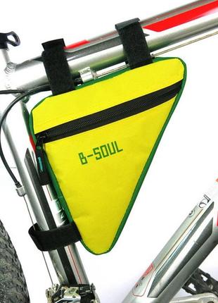Велосумка подрамная сумка на велосипед. велосипедная сумка  (zacro,b-soul) желто-зеленая