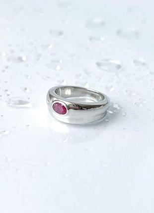 Серебряное кольцо с рубином3 фото