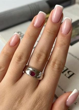 Серебряное кольцо с рубином2 фото