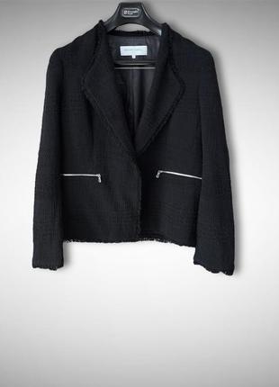 Gerard darel paris 44 плетёная черная куртка жакет сделано в украине