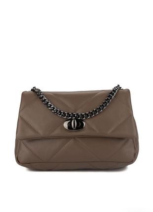 Сумка шкіряна чорна коричнева