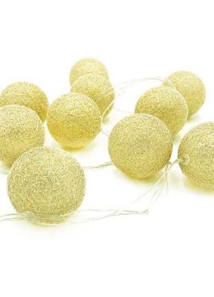 Електрогірлянда led 10 ламп mic ялинкова куля 1 5 м від мережі 220 в 50 гц (nya170011)