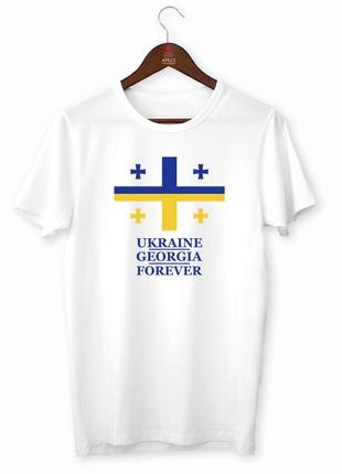 Футболка с патриотическим принтом "ukraine georgia forever. украинская грузия навсегда" push it