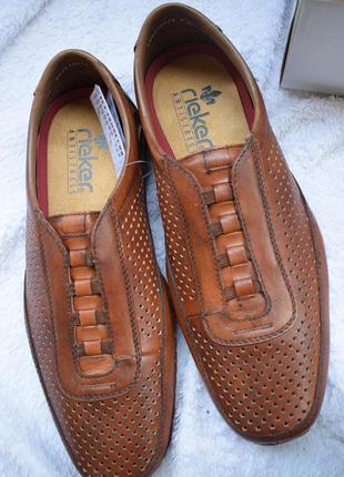 Шкіряні літні туфлі мокасини сліпони лофери rieker antistress розмір 456 фото